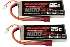 ROARINGTOP 2S Lipo Battery 7.4v 1800mah RC Lipo Batteries 25C with T Plug Compatible with WLtoys 12428/12427/124019/104001 1:12 RC Car Truck Truggy FPV Drone Quadcopter Helicopter Airplane