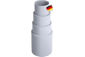 BAUHELD® Adattatore per tubo aspirapolvere [Made in Germany] – Adattatore per ugello aspirapolvere in robusta gomma PVC [5 pezzi] – adatto per Makita Bosch Kärcher Einhell Festool Eibenstock – grigio