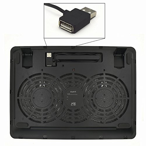 Ewent Laptop Kühler 17 Zoll Notebook Ständer USB-betrieben mit 2 LED leise 125 mm Lüfter für Macbook, Laptop, Notebook - 4