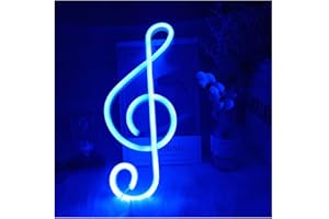 ENUOLI Music Note Note Neon Signes Blue Neon Lumières pour la décoration murale LED Night Lights Batterie ou Néon actionné USB Éclairage Signs Signes Décor pour chambre à coucher Salon Chemin de mari