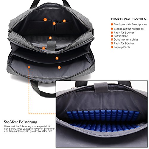CoolBELL 17 3 Zoll Laptop Messenger Bag multifunktional Aktentasche mehrfachfach Handtasche mit Schultergurt f  r Macbook   Acer   HP   Dell Alienware