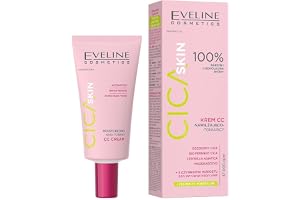Eveline Cosmetics Cica Skin CC-kräm fuktgivande och tonerande, vegansk formel, minskar rodnad, utjämning och regenererad, 50 ml