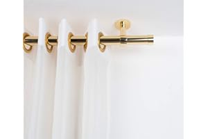 InCasa Bastone per Tende Ø 28 mm Senza Anelli, L. 200 cm. in Ottone Lucido – Completo