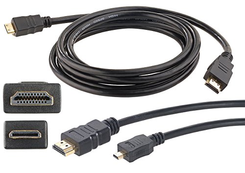 auvisio High-Speed-Adapterkabel Mini-HDMI auf HDMI, für 4K, 3D & Full HD, 2 m - 2