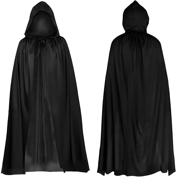 HASAGEI Umhang Mit Kapuze In Schwarz, 170 Cm Lang – Unisex Vampir-Umhang Für Halloween, Kostümpartys & Mottotage