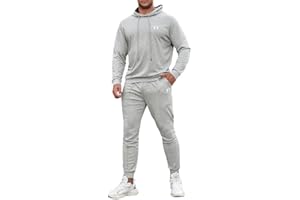 JMIERR Trainingsanzug Herren 2 Piece Jogginganzug Set mit Taschen 2023 Baumwolle Hoodies mit Hose Männer Baggy Sportanzug Basic Freizeitanzug