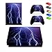 Produktbild Xbox One X Skin Sticker, Morbuy Designfolie Vinyl-Folie Aufkleber für Konsole + 2 Controller Aufkleber Schutzfolie Set +10 pc Silikon Thumb Grips (Lila Blitz)