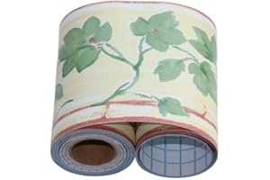 WYLNEP Bordure de papier peint Feuilles vertes Décoration murale amovible Frise Murale Autocollant en PVC imperméable Plinthe Autocollant 10X1000CM