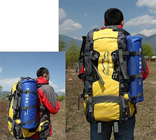 Large capacity bag men and women outdoor mountaineering bags sports bag 80L Hiking Backpack ( Color : Yellow , Size : 80L )