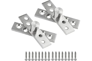 HEUSKAY Set di 2 cerniere girevoli a 360° in acciaio inox con perno nascosto, cerniera girevole nascosta robusta (75 x 17 mm)