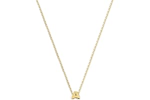 SINGULARU - Collar Personalizado Single Letter. Colgante en Plata de Ley 925 con Acabado Baño de Oro de 18 Kt. Cadena de Talla Unica. Joyas para Mujer. Letra A-Z