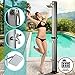 Produktbild Solardusche 35L | Temperatur bis 60°C, mit Fußdusche, 2 Wasserhähne, UV beschtändig, 202cm, rechteckiger Regenduschkopf, Schwarz-Silber | Gartendusche, Pooldusche, Regendusche, Außendusche