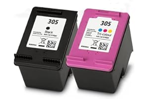 RHOMBA Cartucce 305 305 xl 305xl Nero e Colore per Cartucce HP 305 Nero e Colore inchiostro Stampante HP 305 305 xl HP Cartucce DeskJet 2700 Envy 6010 6020 (1 Nero, 1 Colore, 2 Pack)