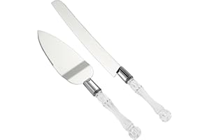 AW BRIDAL Couteau à gâteau de Mariage-Couteau à gâteau 13,2 Pouces, Serveur à gâteaux 10,8 Pouces-Cadeaux pour Mariage, Anniversaire, fiançailles