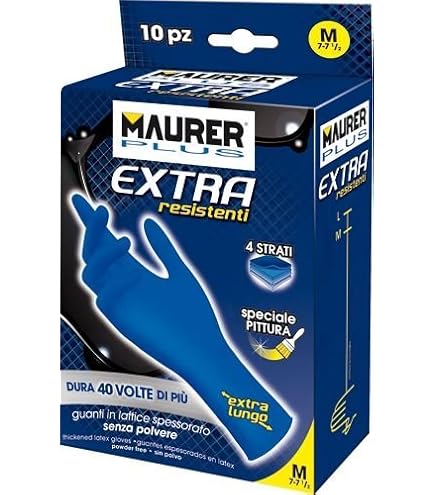 Guanti In Nitrile Monouso MAURER - Confezione Da 100, Taglia 9/XL, Colore Cranberry