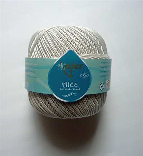 Häkelgarn Anchor Aida Stärke 10 50g silbergrau 08397