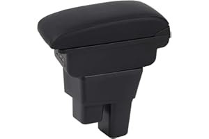 ‎YJYWZH YJYWZH Auto Armlehnen für HONDA Fit Jazz 2009-2013 Doppelschicht Mittelkonsole Große Aufbewahrungsbox mit 3 USB-Ladeanschluss Schwarze Nahte