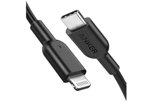 Anker PowerLine II kabel USB C na Lightning, długość 180 cm, certyfikat MFi, do iPhone 14/13/12/11/X/XS/XR/8 Plus, do ładowarek typu C, obsługuje Power Delivery (czarny)