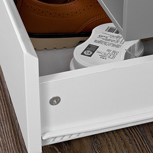 SoBuy® FSR37-W Sitzbank mit Sitzkissen Bettbank Schuhschrank Garderobenbank weiß BHT ca: 80x46x35cm - 3