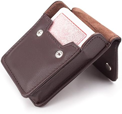 Copag 4 Color Regular Index deck - Red in leather case