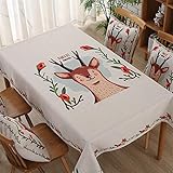YUNSW Nappe en Coton Et Lin 3D Impression Numérique Imperméable Et Résistant À l'huile Salon Jardin Décoration Nappe B 140x230cm