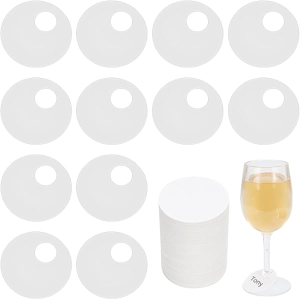 150 Etichette Per Bicchieri Di Vino - Carta Floreale, Diametro 7cm, Per Feste E Eventi - Foto 7