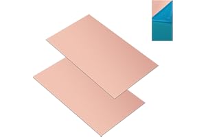 WINFOX 2 Pack 99.9% Pure Copper Sheet Plates,200mm x 100mm x 1mm,Thick Copper Metal Sheets for DIY Projects, Jewellery, Crafts & Repairs