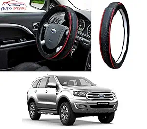 Auto Pearl Ring Type Car Steering Wheel Cover (Diamond Black Red) for - Endeavour 2019