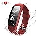 Produktbild Fitness Tracker mit Herzfrequenz, DBPOWER IP67 Wasserdicht Fitness Armbanduhr mit Activity Tracker, Schlafmonitor,mit Kalorienzähler ,Schrittzähler für Android und IOS (Rot)