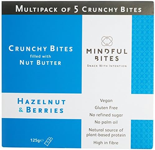 MINDFUL BITES Crunchy Bites with Hazelnut and Berries Nut Butter, Pack of 5