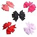 TinkSky Ribbon Bows with Alligator Clips -- 20 Different Bows in 15 Solid Colors and 5 Polka-dot Patterns