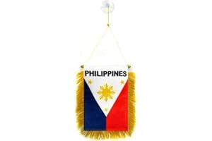 AZ FLAG - Wimpel Philippinen - 15x10 cm - Philippinische Mini Flagge 10 x 15 cm - Auto Pennant Spezielle Auto
