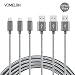 Produktbild Micro USB Kabel, [10FT-3Pack] Nylon geflochten Verwicklung frei Micro USB Ladekabel für Android, Samsung, HTC, Nokia, Sony, Nexus, LG und weitere Smartphones-[Grau]