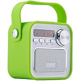 Bluetooth Speakers Portable Radio, VOOKI 5W Mini Wireless Outdoor Boombox Speaker with FM Radio, Enhanced Bass, Remote, Built-in Mic, Support TF SD Card, USB Input, AUX Line Input, etc