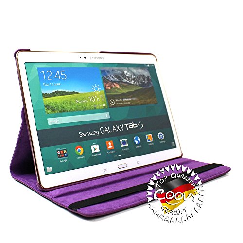 COOVY® 360° ROTATION COVER FÜR SAMSUNG GALAXY TAB S 10.5 SM-T800 SM-T801 SM-T805 SMART HÜLLE TASCHE ETUI CASE SCHUTZ STÄNDER Farbe lila - 3