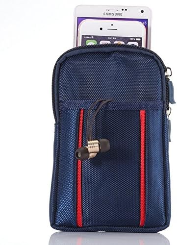 Universal Multifunctional 6.3 Inch Double Lattice Two-colored Polyester Pearl material Storage Waist Packs / Waist Bag / Hiking Bag / Camping Bag for iPhone X &amp; 7 &amp; 7 Plus &amp; iPhone 6 Plus &amp; 6s Plus, Samsung Galaxy Note 8 &amp; S8 &amp; S8 +, OnePlus 5, LG G6, Xiaomi Mi6 &amp; Max 2(Blue)