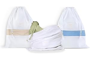 Hayden Hill Luxury Organic Cotton Dust Bags For Handbags and Shoes - 3 Pack - Medium 20" - Handbag Storage, Shoe Bags For Travel, Drawstring Bags - Certified Carbon Neutral