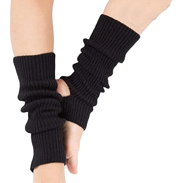 BNGXR Beenwarmers, zweetbandenset, 4 stuks, 80 en 90 stuks, beenwarmers, neon kousen, gebreide aerobicskostuum, accessoires voor themafeest, carnaval, dansen, geel, groen, roze, oranje, 30