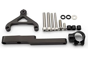 NICEDOLL Kit de support de montage CNC pour CB1000R 2008-2017 Amortisseur de direction de moto Stabilisateur Noir