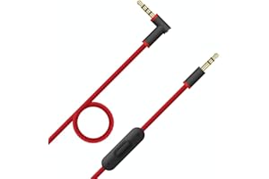KAPON Beats Replacement Audio Cable Cord Wire with in-line Microphone and Control for Beats by Dr Dre Headphones Solo Studio Pro Detox Wireless Mixr Executive Pill (Red/Black)