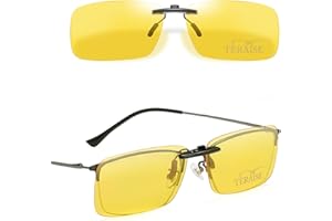 TERAISE Polarisé Vision Nocturne Clip Lunettes De Soleil Anti - Éblouissement Uv400 Pour Les Hommes Femmes Conduite Voyage Outdoor Sports