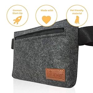 PiuPet® Bolsa de Comida para Perros, Bolsa de alimentación en Fieltro-Look, Ideal para Entrenamiento de Perros, Elegante
