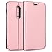 Produktbild SMART LEGEND OnePlus 6 Hülle Handyhülle Schutzhülle Leder PU Wallet Flip Case Bumper Lederhülle Ledercase Klapphülle Ultra Slim Dünn mit Kartenfach Standfunktion Klappbar Magnetisch Silikon Backcover Etui - Rosegold
