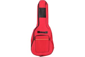 Accessotech - Custodia imbottita per chitarra acustica e classica di dimensioni standard, Red