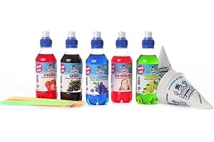 Snowycones Snow Cone Syrup " Sugar Free" Flavour Syrup 5 x 250ml Strawberry, Grape, Blue Raspberry, Pink Bublegum and Lemon & Lime