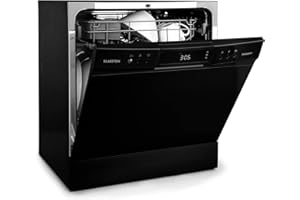 Klarstein Lavastoviglie 8 Coperti, Libera Installazione Silenziosa e Integrata con 8 Programmi di Lavaggio, Mini Piccola e Compatta, Mini per Casa e Ufficio