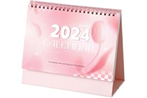croselyu Desktop Calendar 2024 Cartoon Calendar Creative Desktop Ornaments Portable Small Desk Calendar Monthly Calendar Flip Calendar (style4)