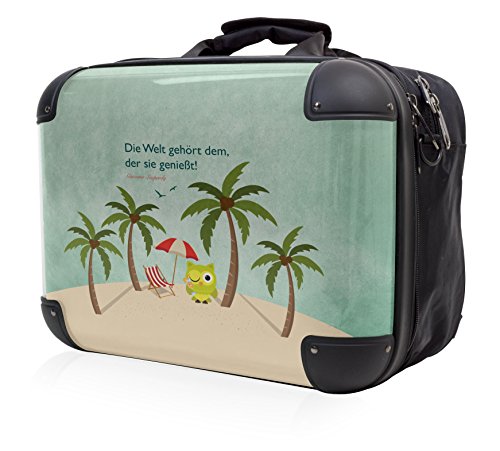 Preisvergleich Produktbild HAUPTSTADTKOFFER - STYLE Laptoptasche Businesstasche Notebooktasche, individuell gestalten, Geschenkidee, Design: Eule Strand Sonnenschirm