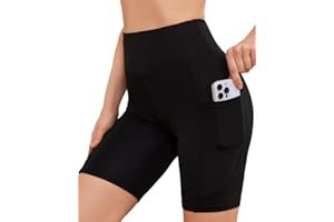 WEISANGMI Cycling Shorts Women Running Gym Shorts with Pockets Soft Non See Through High Waist Yoga Shorts Sports Workout Shorts