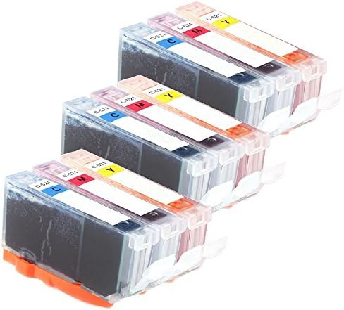 3 Compatible C/M/Y Sets of 3 Canon CLI-521 Colour Chipped Printer Ink Cartridges (9 Inks) - Cyan / Magenta / Yellow for Canon Pixma iP3600, iP4600, iP4700, MP540, MP550, MP560, MP620, MP630, MP640, MP980, MP990, MX860, MX870